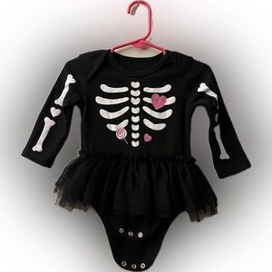 🎃Black Skeleton Long Sleeve Halloween Baby Onesie